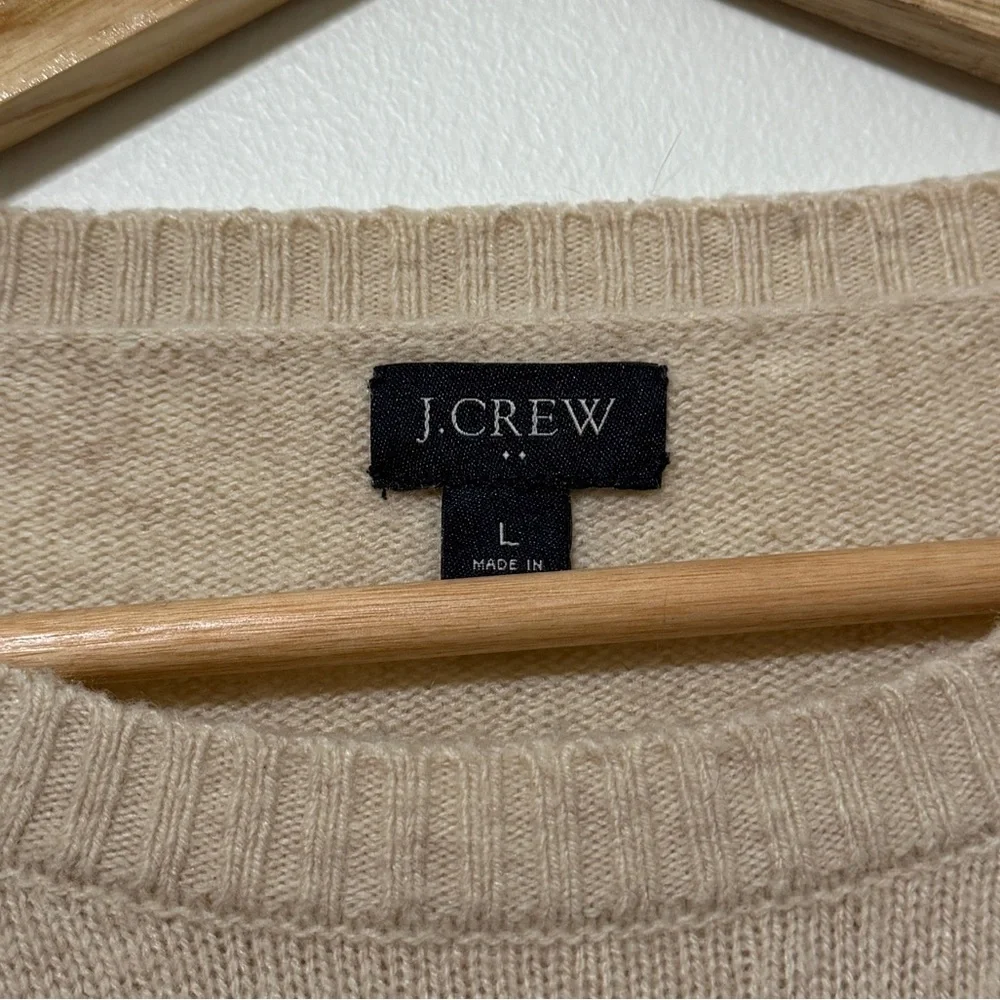 J. Crew Men’s Crewneck Sweater Size Large Cream Neutral Pullover Lambswool